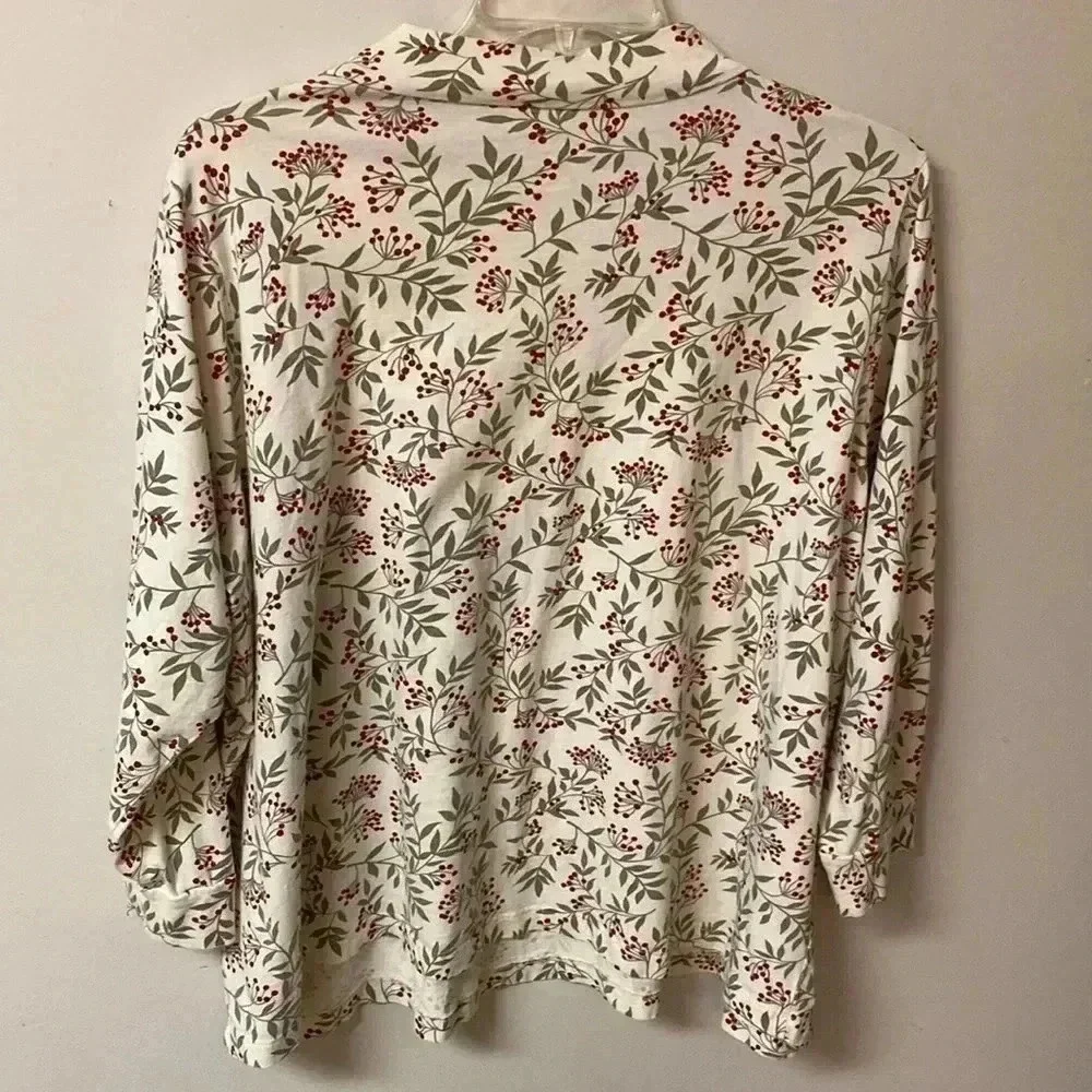 Woman Within Mock Turtleneck Holly Berry & Hunter Green‎ 2X  Pullover Blouse